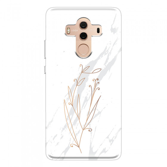 HUAWEI - Mate 10 Pro - Soft Clear Case - White Marble Flowers