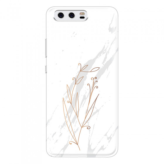 HUAWEI - P10 - Soft Clear Case - White Marble Flowers