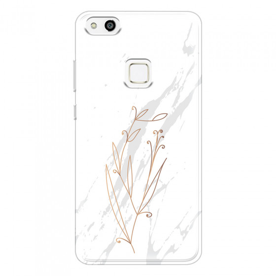 HUAWEI - P10 Lite - Soft Clear Case - White Marble Flowers