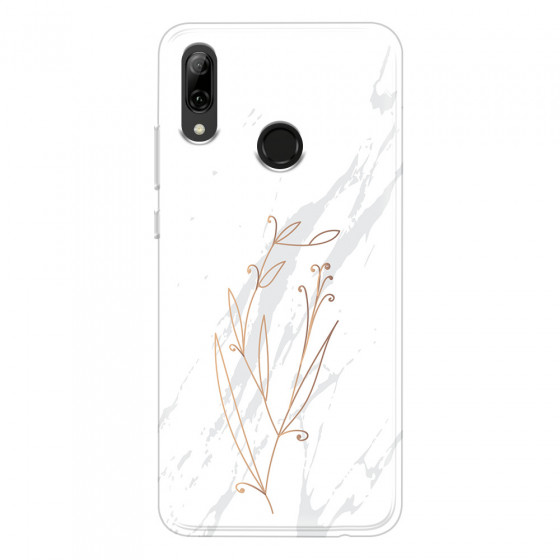HUAWEI - P Smart 2019 - Soft Clear Case - White Marble Flowers
