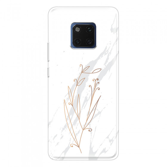 HUAWEI - Mate 20 Pro - Soft Clear Case - White Marble Flowers