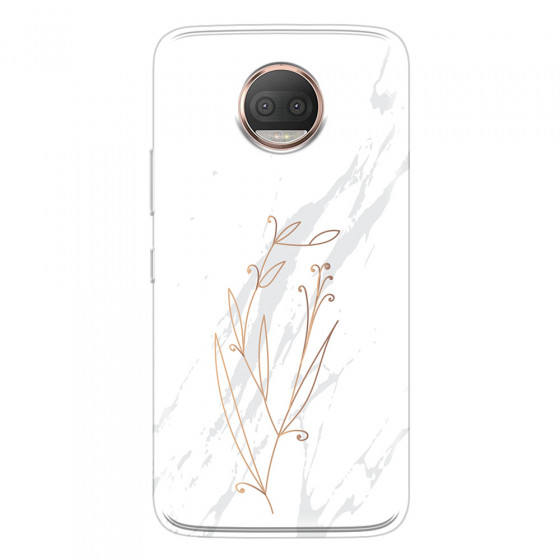 MOTOROLA by LENOVO - Moto G5s Plus - Soft Clear Case - White Marble Flowers