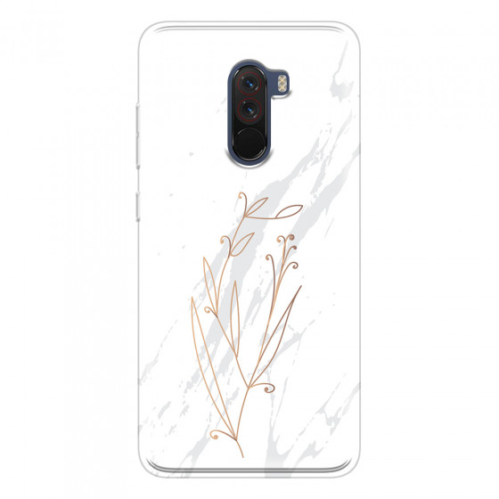 XIAOMI - Pocophone F1 - Soft Clear Case - White Marble Flowers
