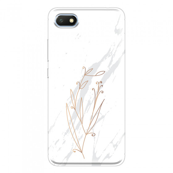 XIAOMI - Redmi 6A - Soft Clear Case - White Marble Flowers