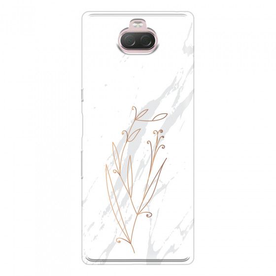 SONY - Sony Xperia 10 - Soft Clear Case - White Marble Flowers