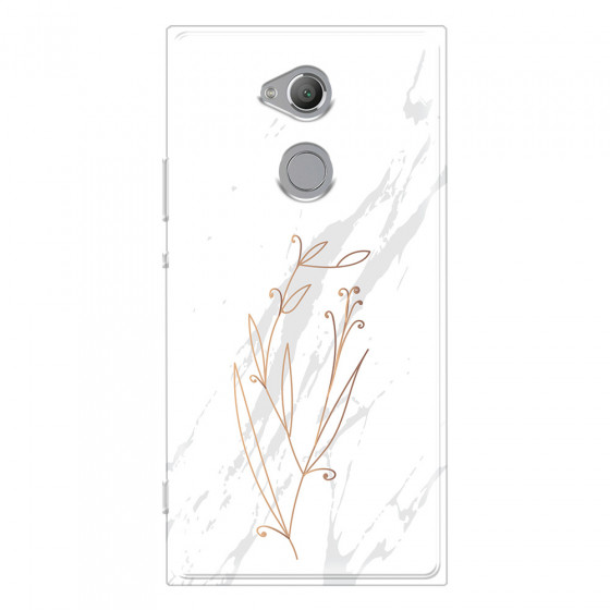 SONY - Sony Xperia XA2 Ultra - Soft Clear Case - White Marble Flowers