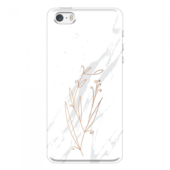 APPLE - iPhone 5S/SE - Soft Clear Case - White Marble Flowers