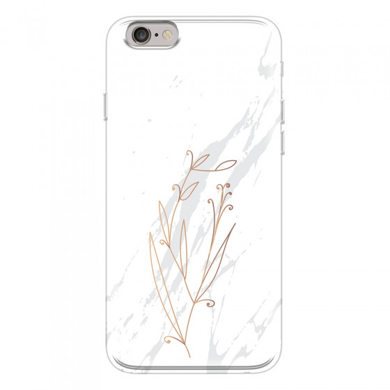 APPLE - iPhone 6S - Soft Clear Case - White Marble Flowers