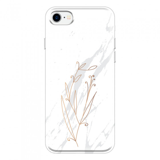 APPLE - iPhone 7 - Soft Clear Case - White Marble Flowers