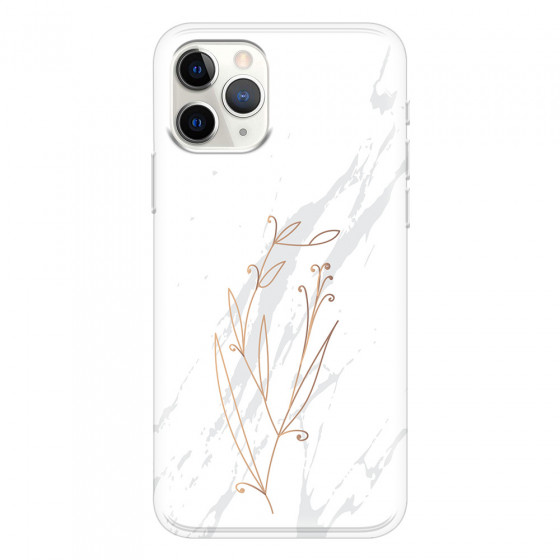 APPLE - iPhone 11 Pro - Soft Clear Case - White Marble Flowers