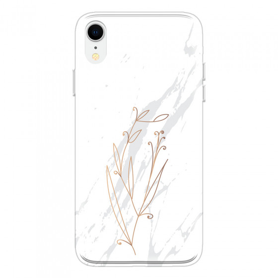 APPLE - iPhone XR - Soft Clear Case - White Marble Flowers