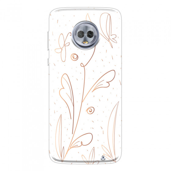 MOTOROLA by LENOVO - Moto G6 Plus - Soft Clear Case - Flowers In Style