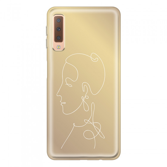 SAMSUNG - Galaxy A7 2018 - Soft Clear Case - Golden Lady