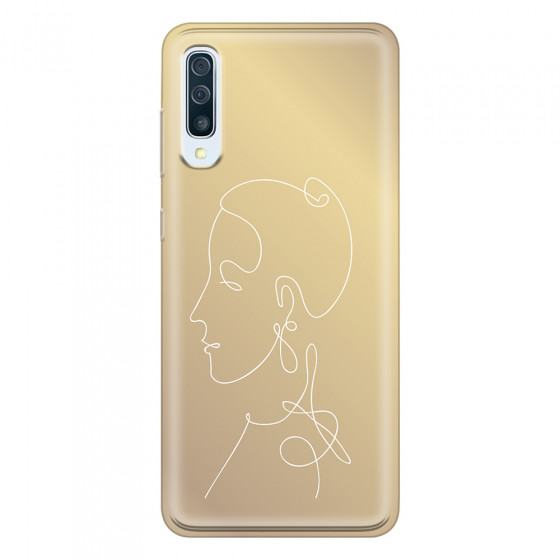 SAMSUNG - Galaxy A70 - Soft Clear Case - Golden Lady