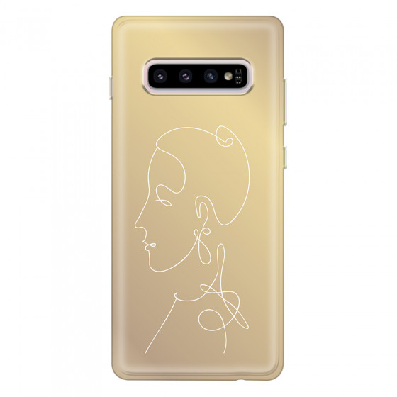 SAMSUNG - Galaxy S10 - Soft Clear Case - Golden Lady