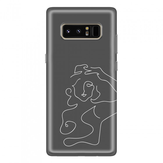 SAMSUNG - Galaxy Note 8 - Soft Clear Case - Grey Silhouette