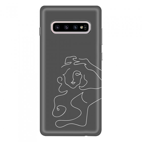 SAMSUNG - Galaxy S10 - Soft Clear Case - Grey Silhouette