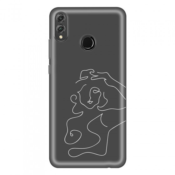 HONOR - Honor 8X - Soft Clear Case - Grey Silhouette