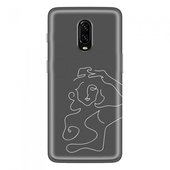 ONEPLUS - OnePlus 6T - Soft Clear Case - Grey Silhouette