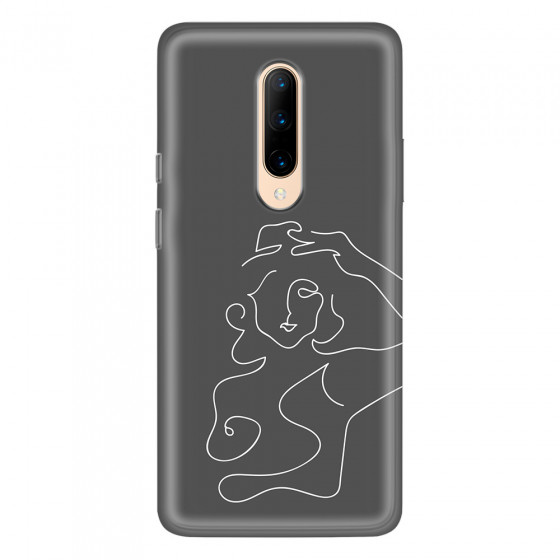ONEPLUS - OnePlus 7 Pro - Soft Clear Case - Grey Silhouette