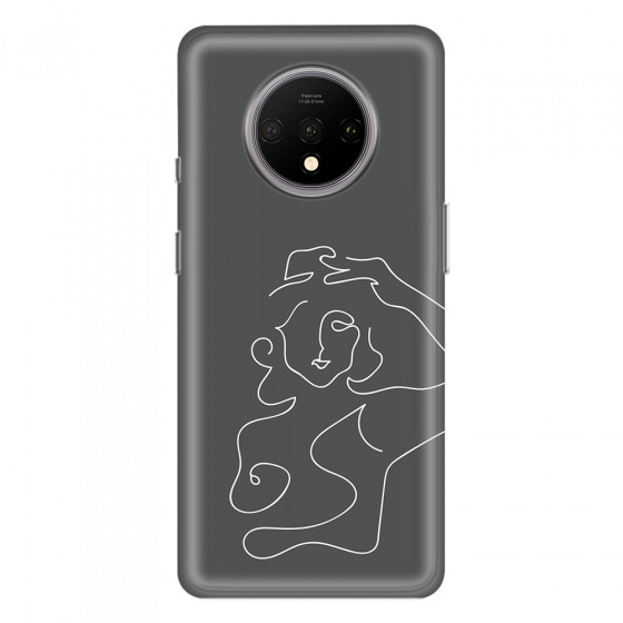 ONEPLUS - OnePlus 7T - Soft Clear Case - Grey Silhouette