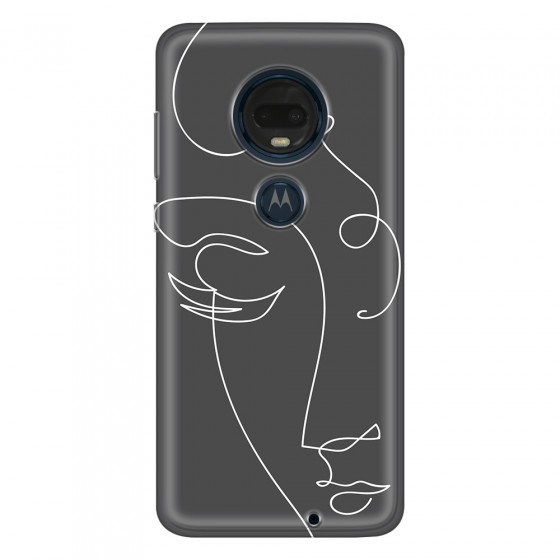 MOTOROLA by LENOVO - Moto G7 Plus - Soft Clear Case - Light Portrait in Picasso Style