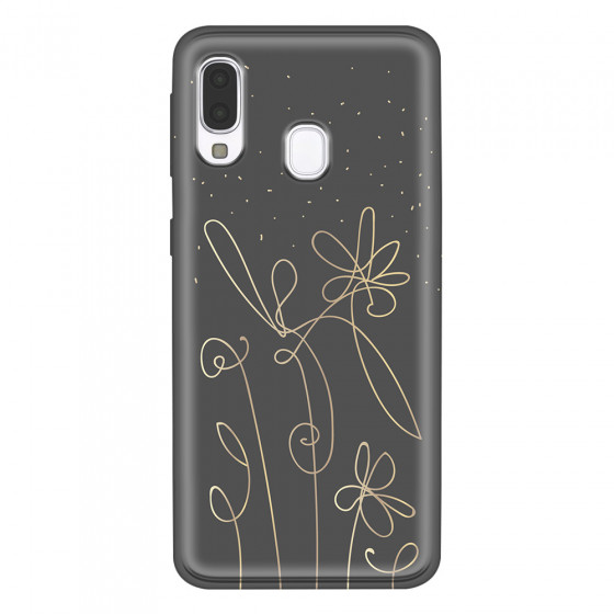 SAMSUNG - Galaxy A40 - Soft Clear Case - Midnight Flowers
