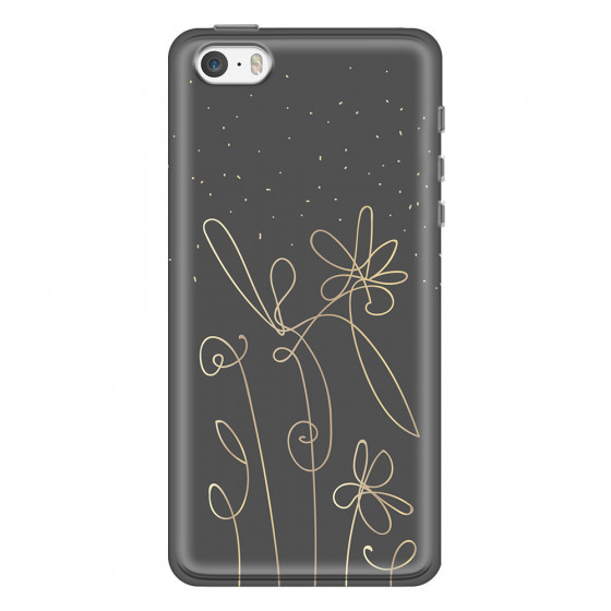 APPLE - iPhone 5S/SE - Soft Clear Case - Midnight Flowers