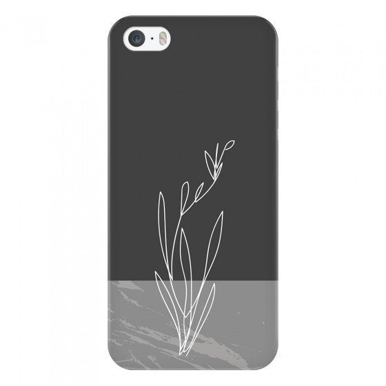 APPLE - iPhone 5S/SE - 3D Snap Case - Dark Grey Marble Flower