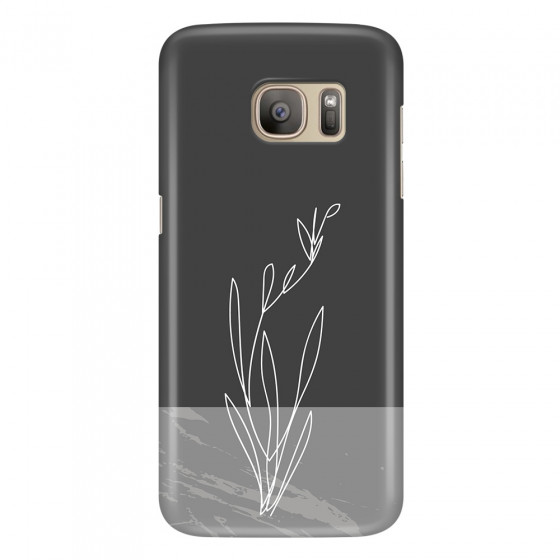 SAMSUNG - Galaxy S7 - 3D Snap Case - Dark Grey Marble Flower