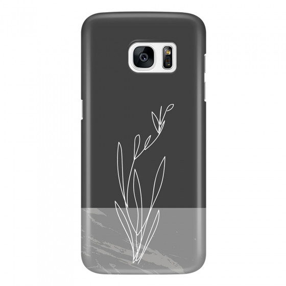 SAMSUNG - Galaxy S7 Edge - 3D Snap Case - Dark Grey Marble Flower
