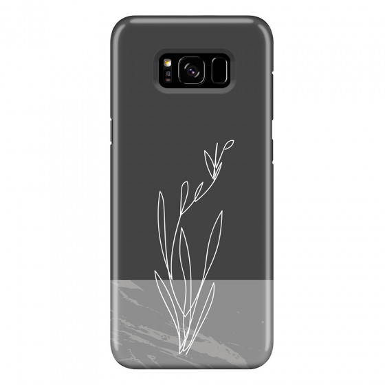 SAMSUNG - Galaxy S8 Plus - 3D Snap Case - Dark Grey Marble Flower