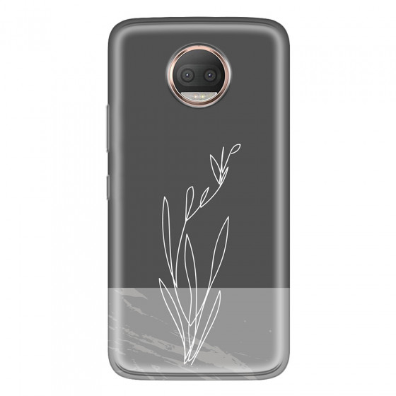 MOTOROLA by LENOVO - Moto G5s Plus - Soft Clear Case - Dark Grey Marble Flower