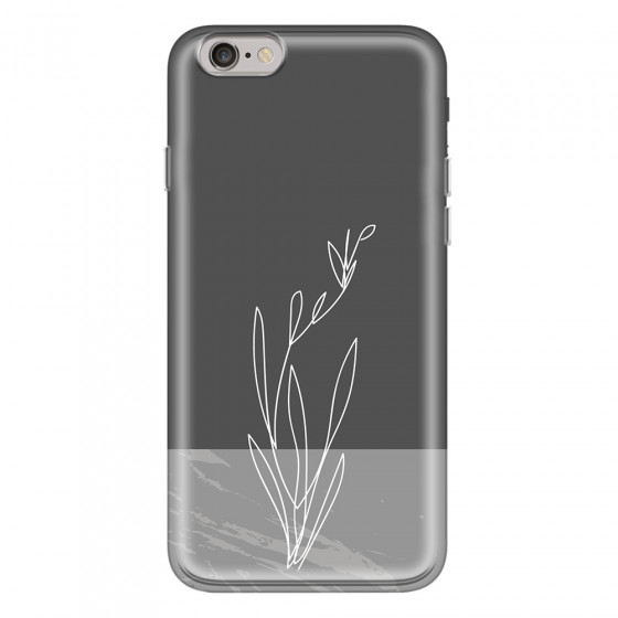 APPLE - iPhone 6S - Soft Clear Case - Dark Grey Marble Flower
