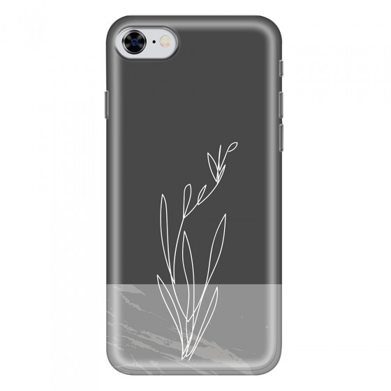 APPLE - iPhone 8 - Soft Clear Case - Dark Grey Marble Flower