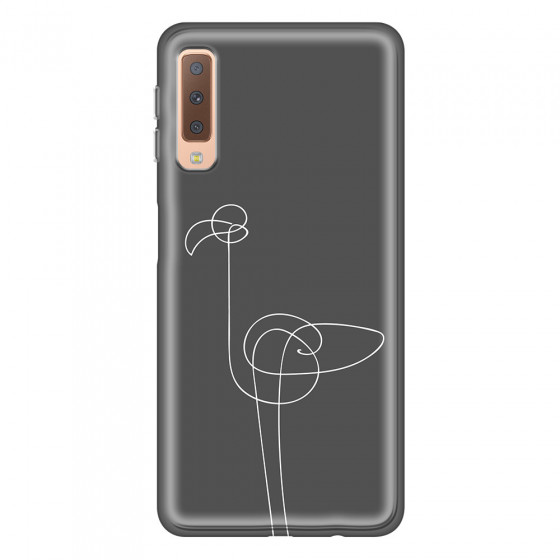 SAMSUNG - Galaxy A7 2018 - Soft Clear Case - Flamingo Drawing