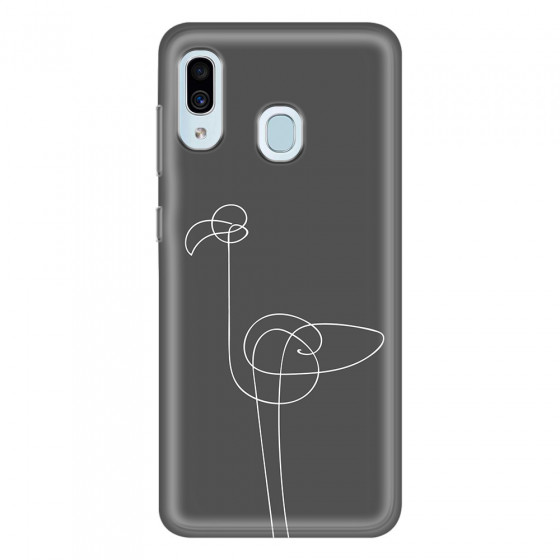 SAMSUNG - Galaxy A20 / A30 - Soft Clear Case - Flamingo Drawing