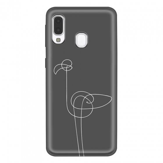 SAMSUNG - Galaxy A40 - Soft Clear Case - Flamingo Drawing