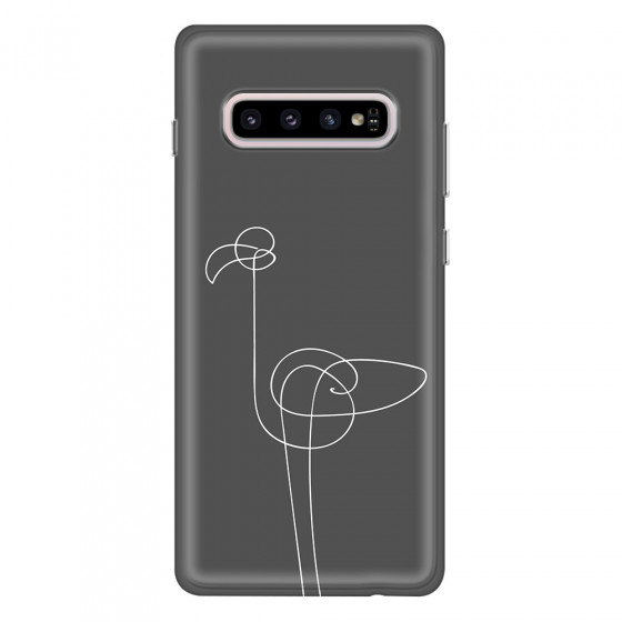 SAMSUNG - Galaxy S10 - Soft Clear Case - Flamingo Drawing