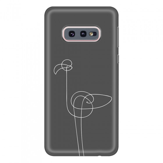SAMSUNG - Galaxy S10e - Soft Clear Case - Flamingo Drawing