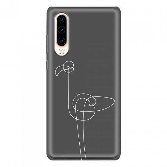 HUAWEI - P30 - Soft Clear Case - Flamingo Drawing