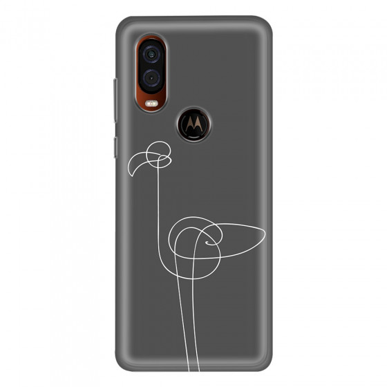 MOTOROLA by LENOVO - Moto One Vision - Soft Clear Case - Flamingo Drawing