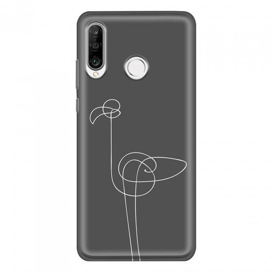 HUAWEI - P30 Lite - Soft Clear Case - Flamingo Drawing