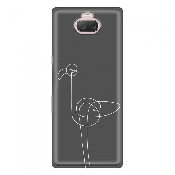 SONY - Sony Xperia 10 Plus - Soft Clear Case - Flamingo Drawing
