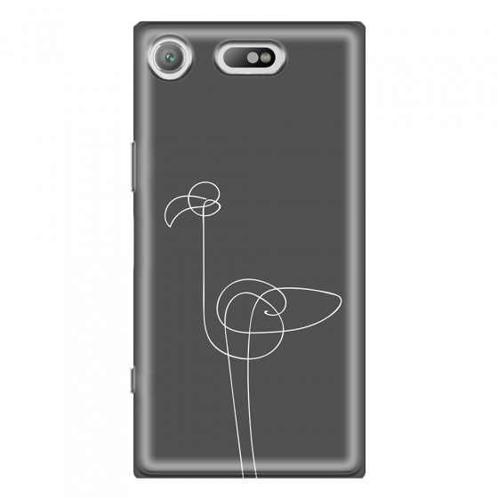 SONY - Sony Xperia XZ1 Compact - Soft Clear Case - Flamingo Drawing