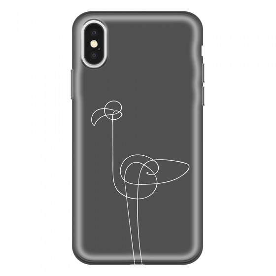 APPLE - iPhone X - Soft Clear Case - Flamingo Drawing