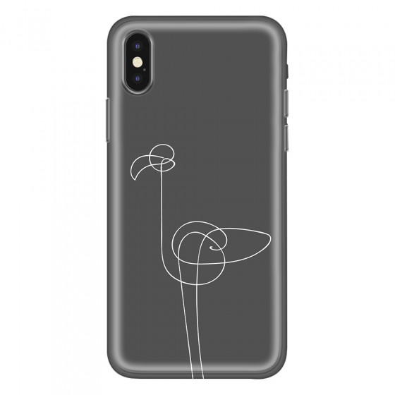 APPLE - iPhone XS - Soft Clear Case - Flamingo Drawing