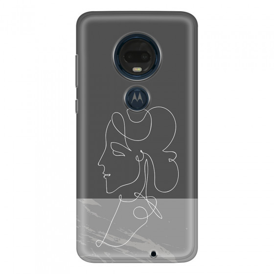 MOTOROLA by LENOVO - Moto G7 Plus - Soft Clear Case - Miss Marble