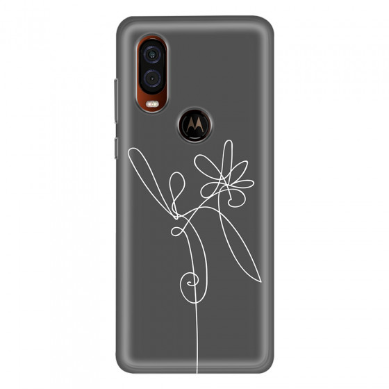 MOTOROLA by LENOVO - Moto One Vision - Soft Clear Case - Flower In The Dark