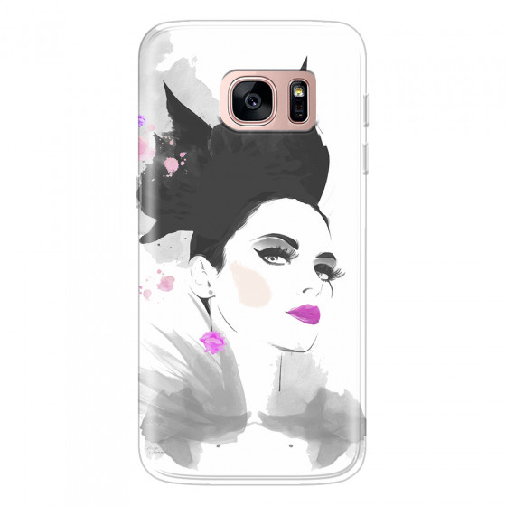 SAMSUNG - Galaxy S7 - Soft Clear Case - Pink Lips